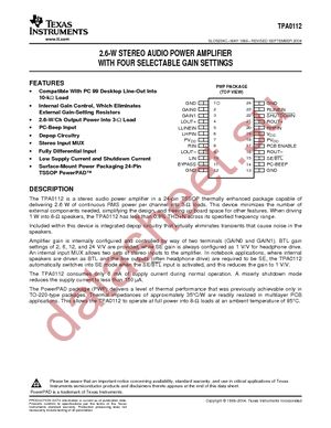 TPA0112PWPR datasheet  